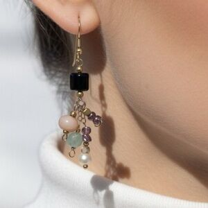 NEW GOLD FILLED Multi-Color Dangle Earrings